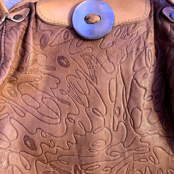 Vintage Arto New York Leather Shoulder Bag 70s 80s, Boho Hippie Purse, Large - Picture 11 of 11